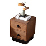 Modern Ash Wood Nightstand with Two Drawers – Stylish Bedroom Storage Solution fzgf-3103