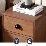 Modern Ash Wood Nightstand with Two Drawers – Stylish Bedroom Storage Solution fzgf-3103
