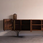 Stylish Boxwood Cabinet with Unique Ribbed Design - Perfect for Modern Interiors fzgf-3104