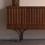 Stylish Boxwood Cabinet with Unique Ribbed Design - Perfect for Modern Interiors fzgf-3104