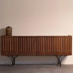 Stylish Boxwood Cabinet with Unique Ribbed Design - Perfect for Modern Interiors fzgf-3104