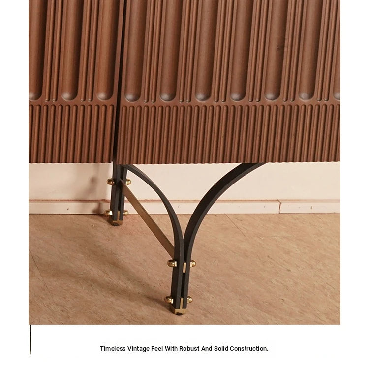 Stylish Boxwood Cabinet with Unique Ribbed Design - Perfect for Modern Interiors fzgf-3104