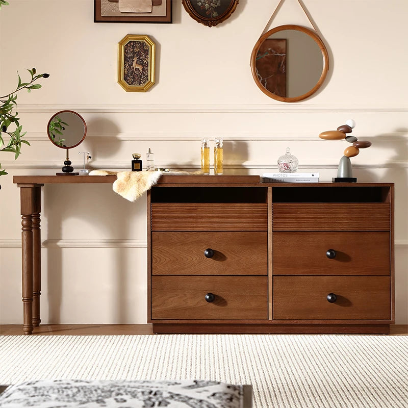 Elegant Ash Wood Makeup Vanity with Spacious Storage and Chic Design fzgf-3108
