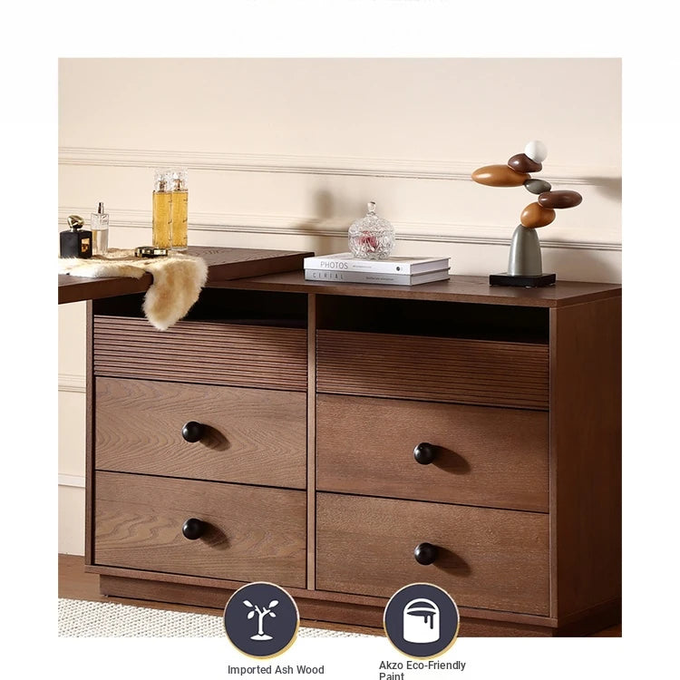 Elegant Ash Wood Makeup Vanity with Spacious Storage and Chic Design fzgf-3108