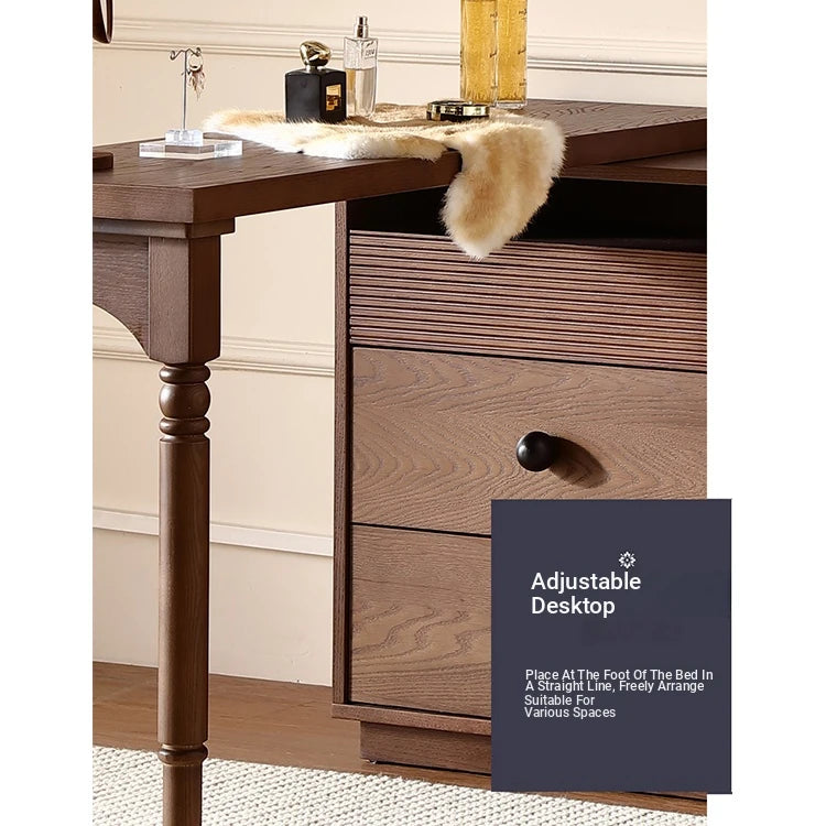 Elegant Ash Wood Makeup Vanity with Spacious Storage and Chic Design fzgf-3108