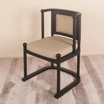Stylish Ash Wood Chair with Faux Leather and Cotton-Linen Cushion – Perfect for Home or Office Decor fzgf-3109