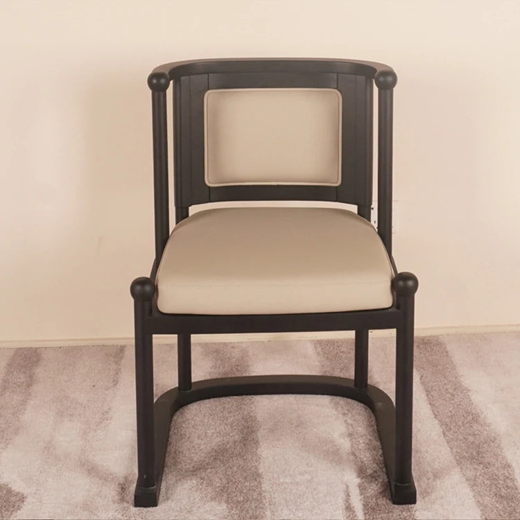 Stylish Ash Wood Chair with Faux Leather and Cotton-Linen Cushion – Perfect for Home or Office Decor fzgf-3109