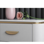 Luxury Solid Wood Nightstand with Marble Top - Elegant Bedroom Accent Piece fzyhs-2736