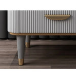 Luxury Solid Wood Nightstand with Marble Top - Elegant Bedroom Accent Piece fzyhs-2736