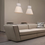 Minimalist Geometric Leather Sofa, French Cream Style with Black Accents, Straight-Line Couch for Large Spaces gjzw-0409-72