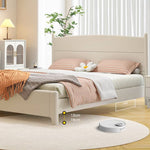 Chic Modern Bed Frame | Durable White Rubber Wood & Stylish Pine glna-231