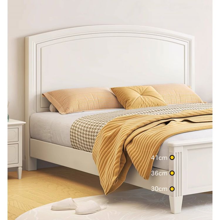 Elegant White Rubber Wood and Pine Bed Frame – Durable Comfort for Your Bedroom glna-232