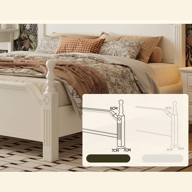 Stylish White Bed Frame | Durable Rubber Wood & Pine Construction glna-233