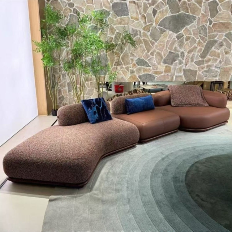 Italian Minimalist Block-Style Sectional Sofa, Asymmetrical Corner Couch for Living Room gs-0209-52