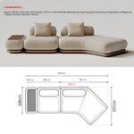 Italian Minimalist Block-Style Sectional Sofa, Asymmetrical Corner Couch for Living Room gs-0209-52