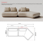 Italian Minimalist Block-Style Sectional Sofa, Asymmetrical Corner Couch for Living Room gs-0209-52