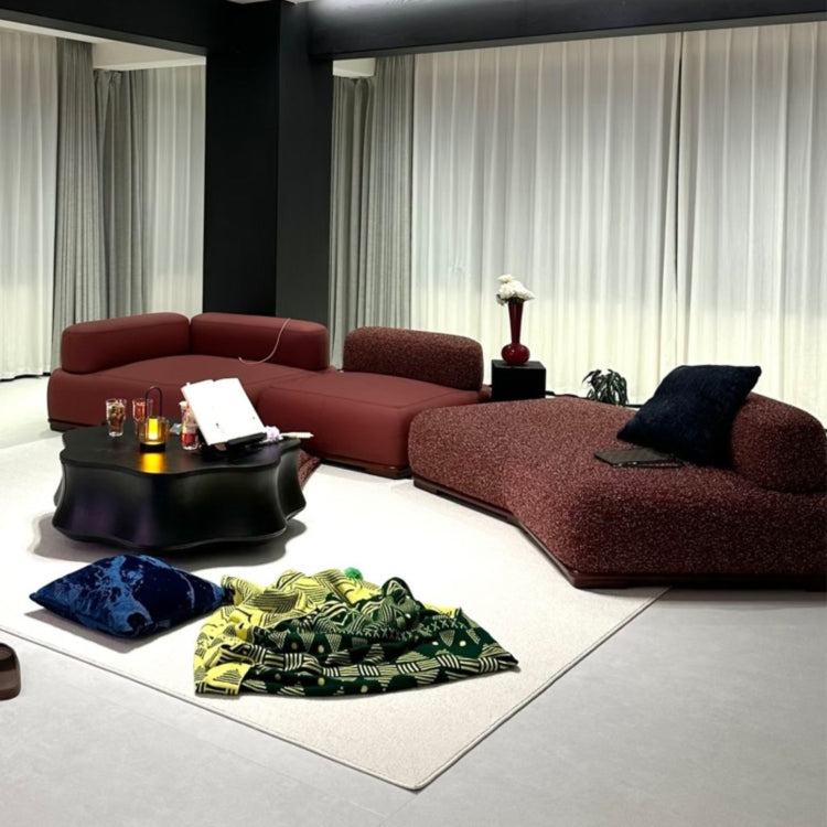 Italian Minimalist Block-Style Sectional Sofa, Asymmetrical Corner Couch for Living Room gs-0209-52