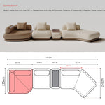 Italian Minimalist Block-Style Sectional Sofa, Asymmetrical Corner Couch for Living Room gs-0209-52