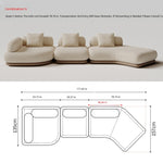 Italian Minimalist Block-Style Sectional Sofa, Asymmetrical Corner Couch for Living Room gs-0209-52