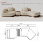 Italian Minimalist Block-Style Sectional Sofa, Asymmetrical Corner Couch for Living Room gs-0209-52
