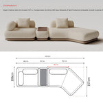 Italian Minimalist Block-Style Sectional Sofa, Asymmetrical Corner Couch for Living Room gs-0209-52
