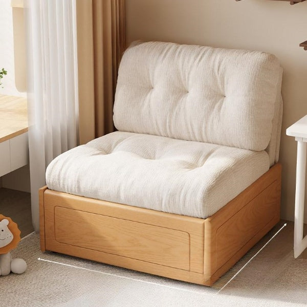 Cream Style Solid Wood Chenille Fabric Sofa Bed, Extendable Fold-Out Sleeper Chair for Small Spaces gw-805