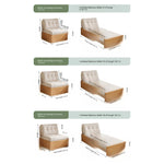 Cream Style Solid Wood Chenille Fabric Sofa Bed, Extendable Fold-Out Sleeper Chair for Small Spaces gw-805
