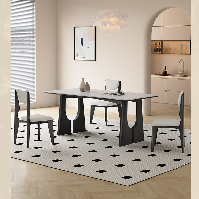 Stunning White and Black Table with Ash Wood and Ceramic Finish hagst-1665