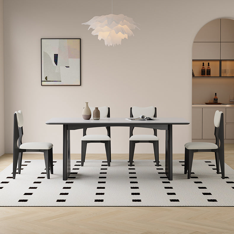 Stunning White and Black Table with Ash Wood and Ceramic Finish hagst-1665