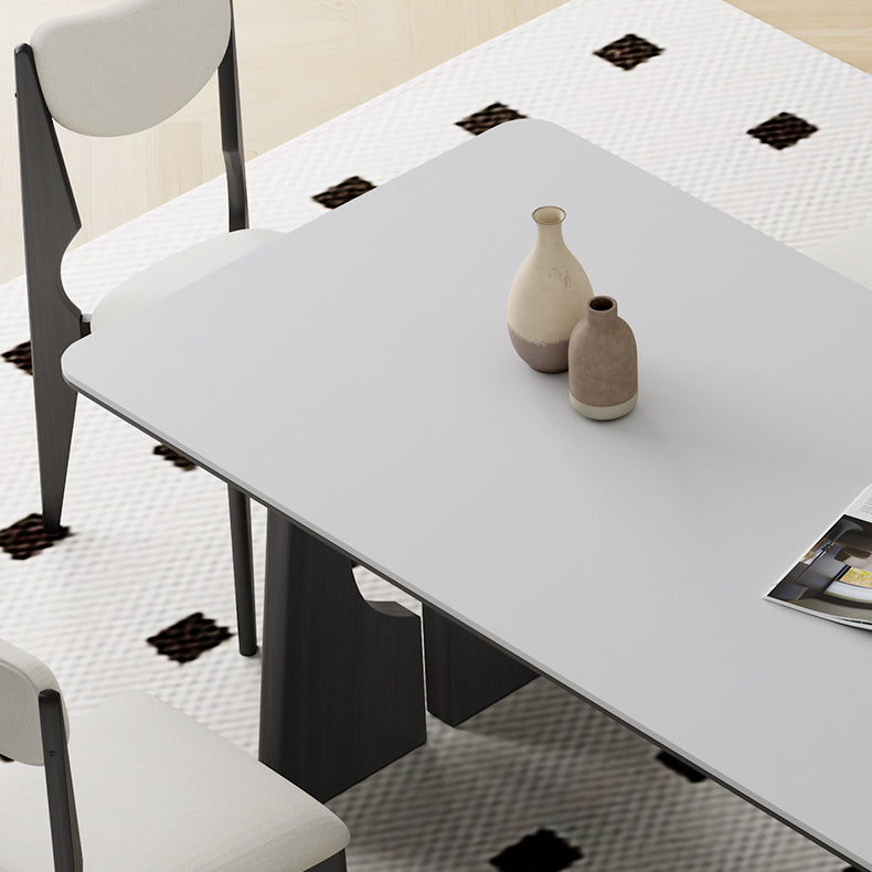 Stunning White and Black Table with Ash Wood and Ceramic Finish hagst-1665