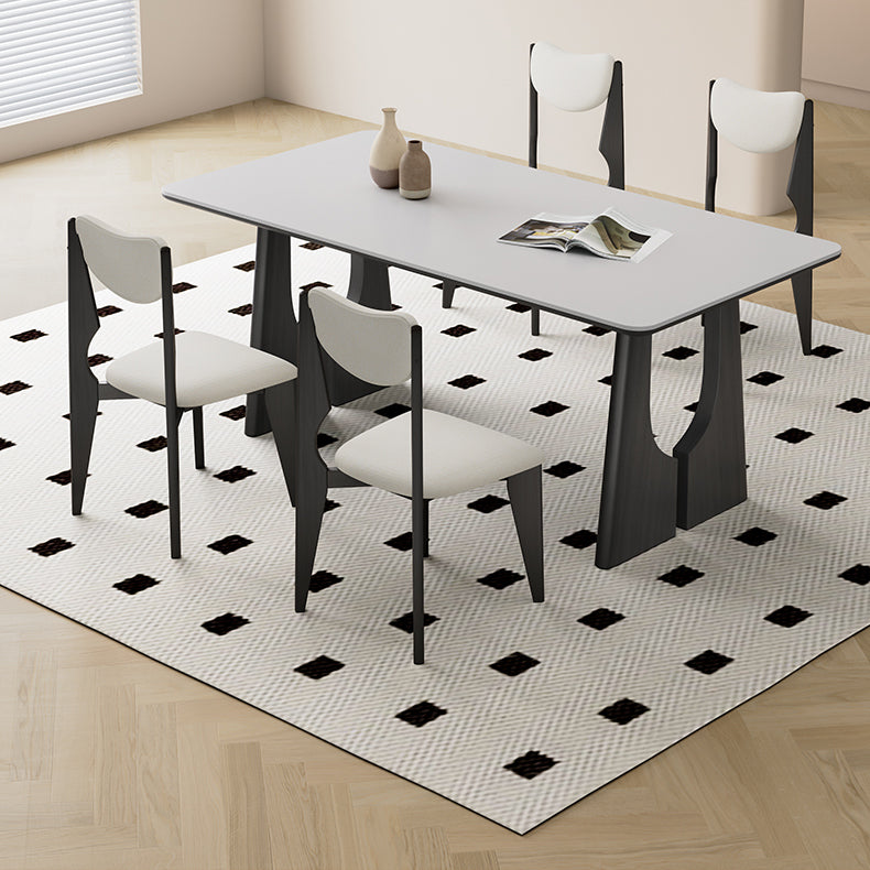 Stunning White and Black Table with Ash Wood and Ceramic Finish hagst-1665