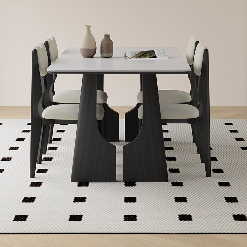 Stunning White and Black Table with Ash Wood and Ceramic Finish hagst-1665