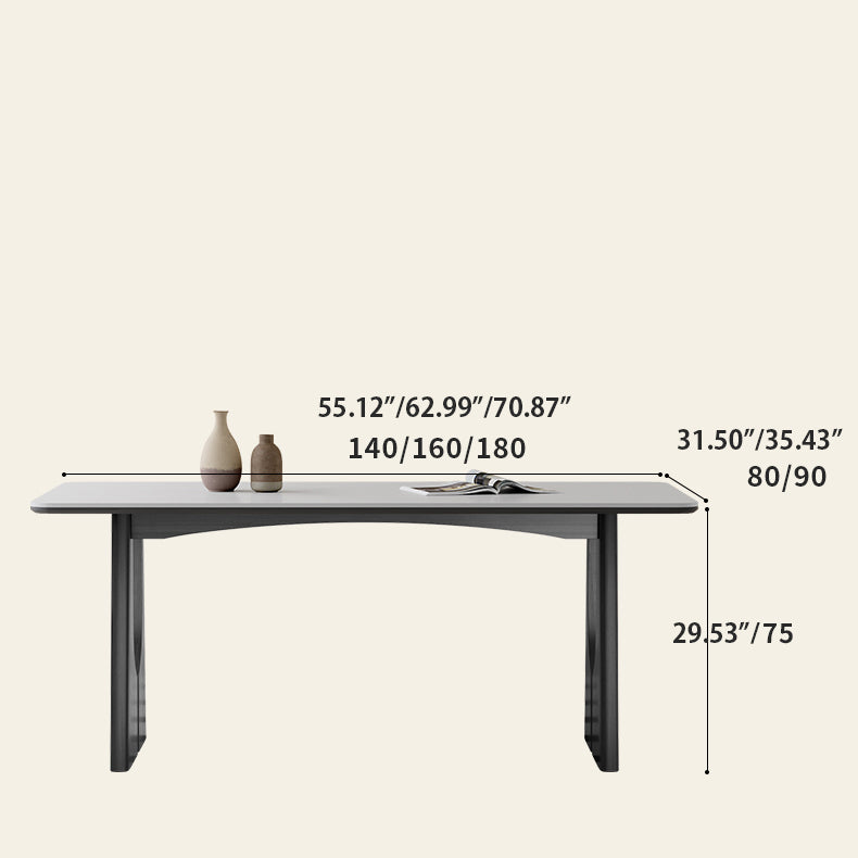 Stunning White and Black Table with Ash Wood and Ceramic Finish hagst-1665