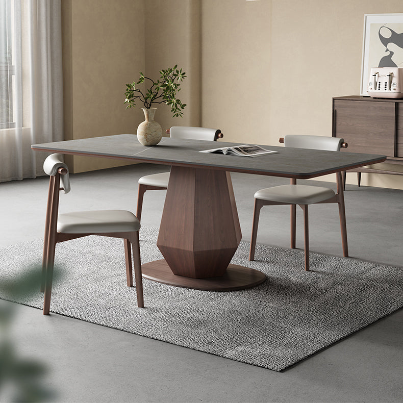 Elegant Grey Oak Wood Table with Durable Ceramic Top - Perfect for Modern Homes hagst-1670