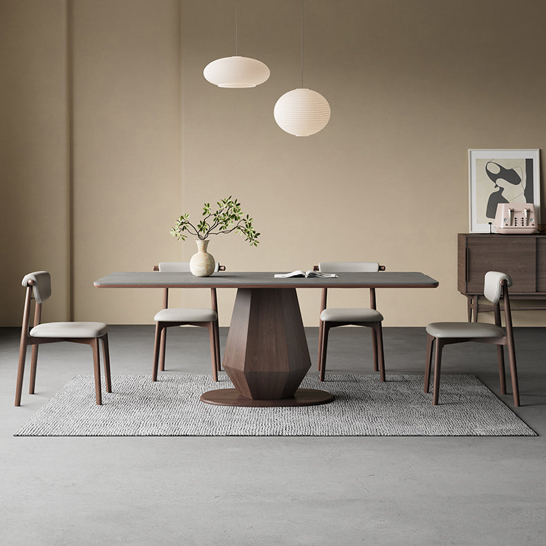 Elegant Grey Oak Wood Table with Durable Ceramic Top - Perfect for Modern Homes hagst-1670