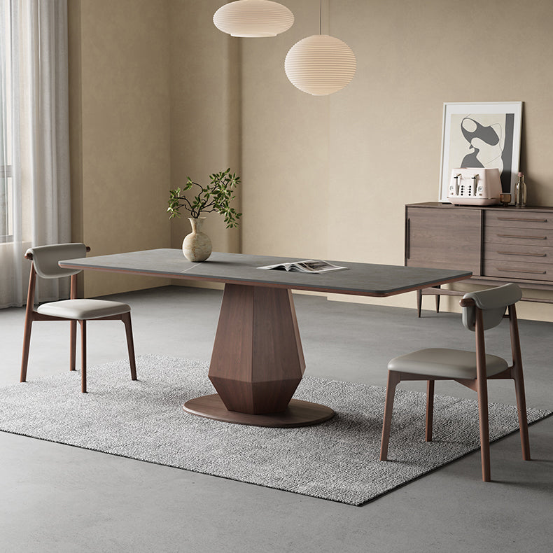 Elegant Grey Oak Wood Table with Durable Ceramic Top - Perfect for Modern Homes hagst-1670