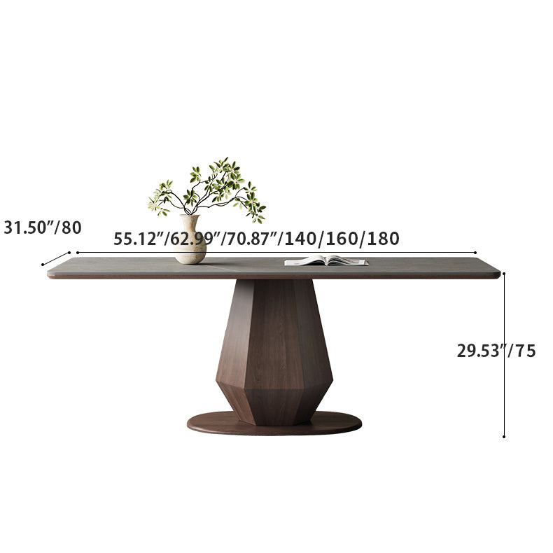 Elegant Grey Oak Wood Table with Durable Ceramic Top - Perfect for Modern Homes hagst-1670