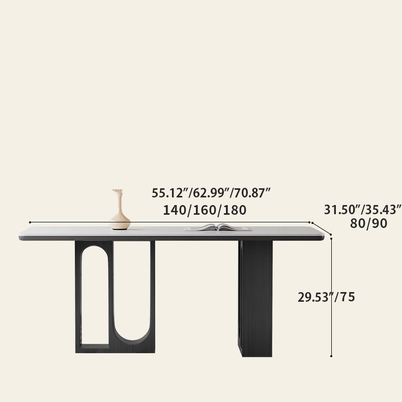 Sleek Modern Dining Table in Matte White with Ash Wood and Ceramic Finish hagst-1674