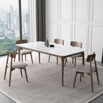 Stunning White Sintered Stone & Ash Wood Layered Table - Modern Elegance for Your Home hagst-317