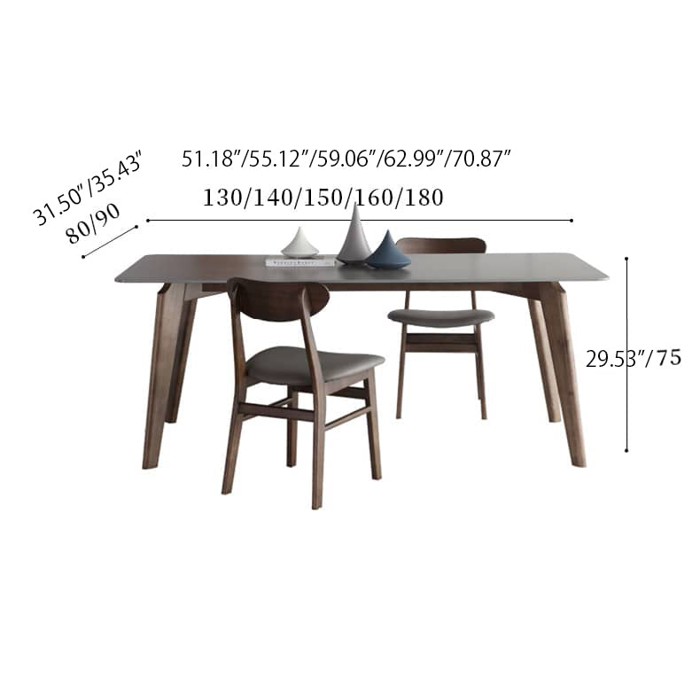 Sleek Gray Sintered Stone Coffee Table with Ash Wood Multi-Layer Board hagst-318