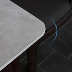 Sleek Gray Sintered Stone Table with Elegant Ash Wood Multi-Layer Board hagst-320