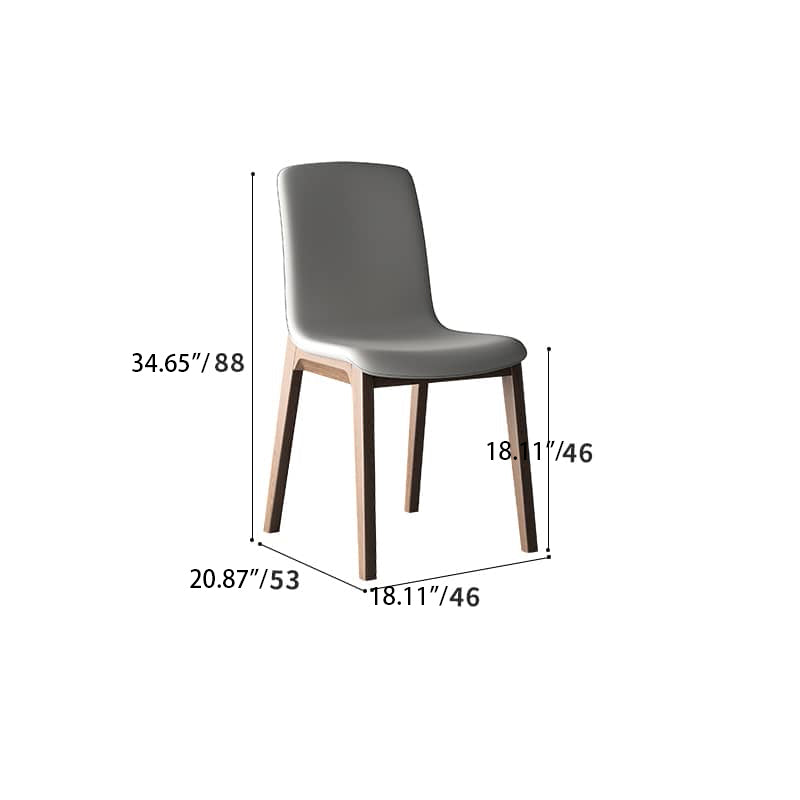 Modern Light Gray Ash Wood Chair with Durable Scratch-Resistant Fabric hagst-340