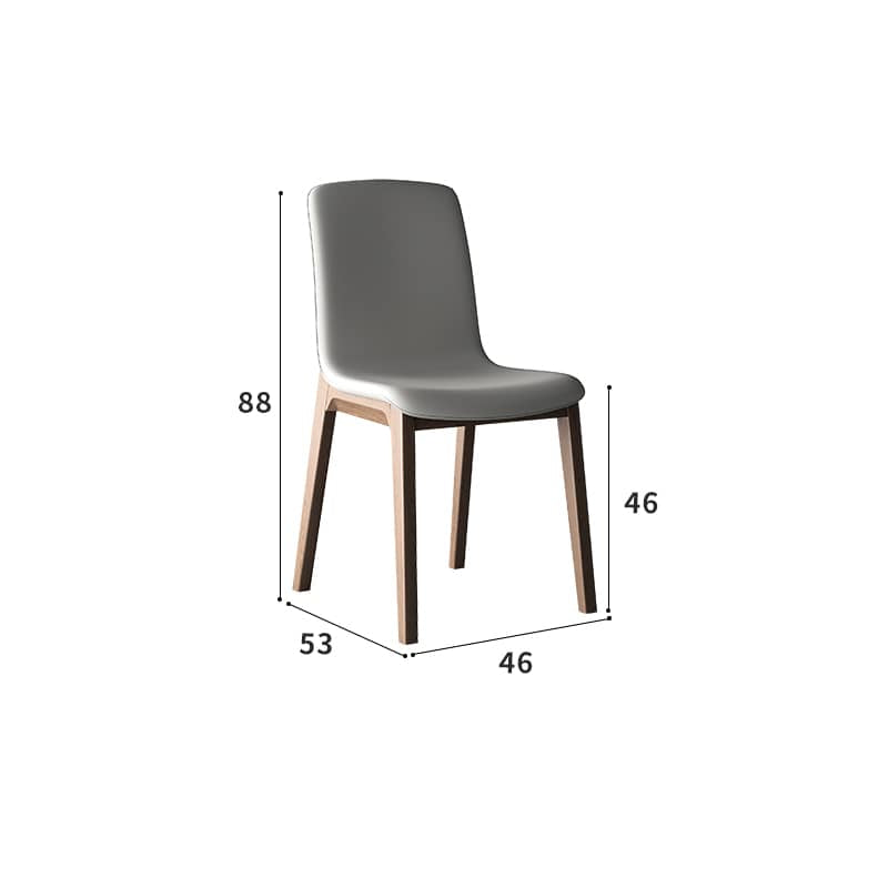 Modern Light Gray Ash Wood Chair with Durable Scratch-Resistant Fabric hagst-340