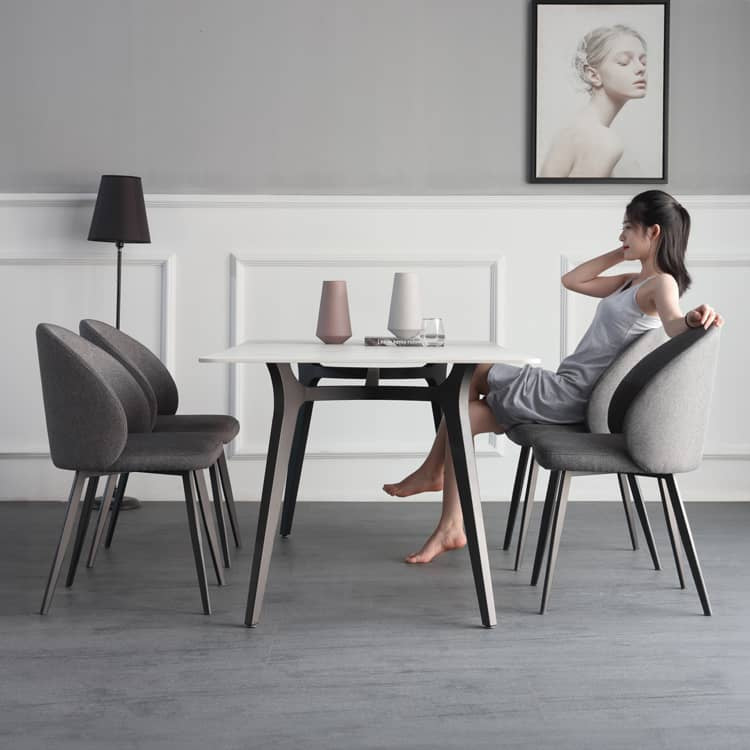 Elegant Dark Gray Cotton-Ramie Blend Chair – Modern Comfort and Style hagst-342