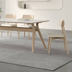 Elegant White Sintered Stone Dining Table with Ash Wood Multi-Layer Board hagst-561