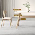 Elegant White Sintered Stone Dining Table with Ash Wood Multi-Layer Board hagst-561