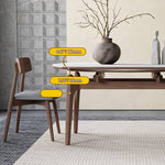 Luxury White Sintered Stone Table with Oak Wood Finish and Multi-Layer Board Design hagst-566