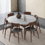 Luxury White Sintered Stone Table with Oak Wood Finish and Multi-Layer Board Design hagst-566