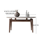 Luxury White Sintered Stone Table with Oak Wood Finish and Multi-Layer Board Design hagst-566