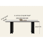 Elegant White Sintered Stone Table with Durable Multi-Layer Wood Top hagst-567